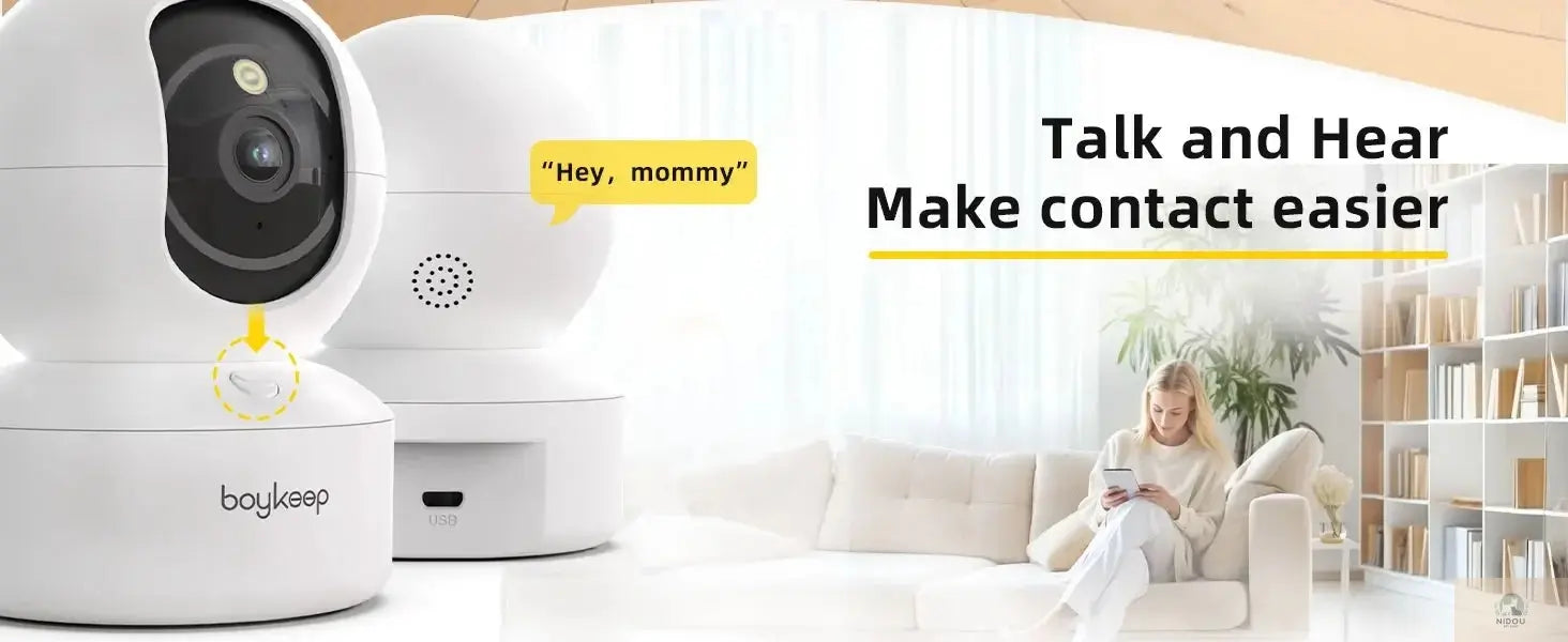 BoyKeep Smart Camera 2K Security Protection Wifi Surveillance 5G/2.4GHz Indoor Baby Night Vision 360° Pan & Tilt 2-Way Audio K30 NIDOU - Accessoires/ Produits amis4pattes