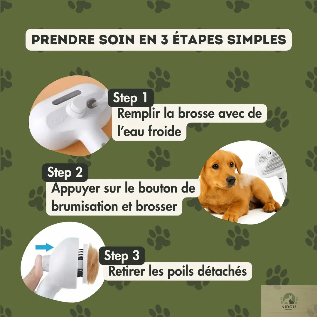 Brosse Chien et Chat à vapeur NIDOU