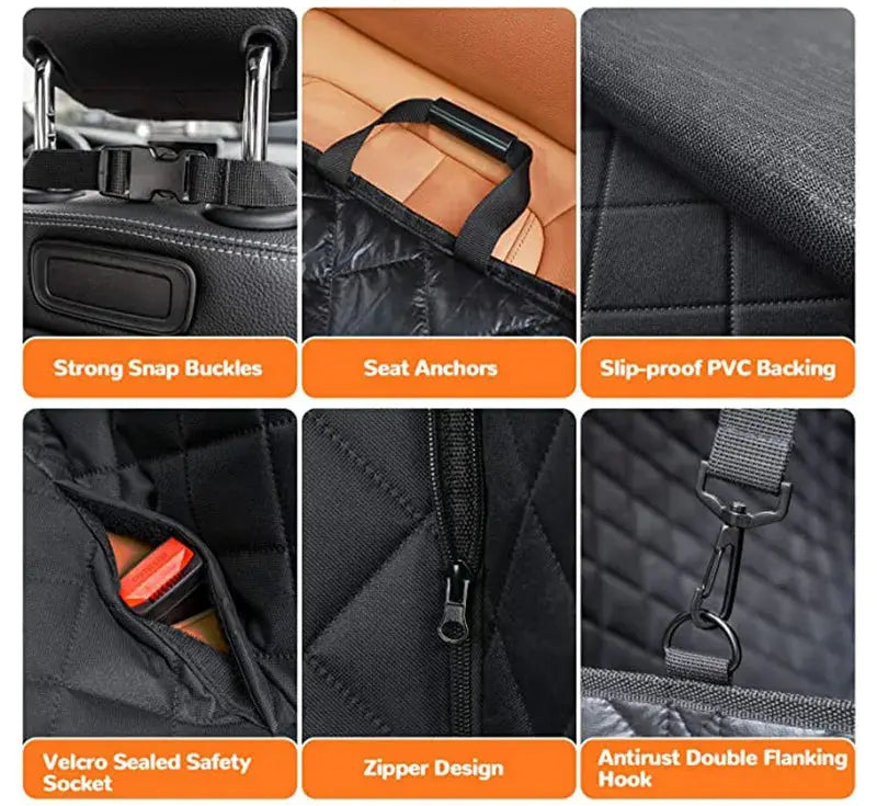 Dog Car Seat Cover Waterproof Pet Dog Carriers Travel Mat Hammock For Small Medium Large Dogs Car Rear Back Seat Safety Pad NIDOU - Accessoires/ Produits amis4pattes