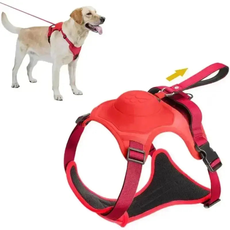 Dog Harness with Leash Retractable,Adjustable for Large Dogs with Integrated Leash and Anti Slip Soft Handle,Comfortable NIDOU - Accessoires/ Produits amis4pattes