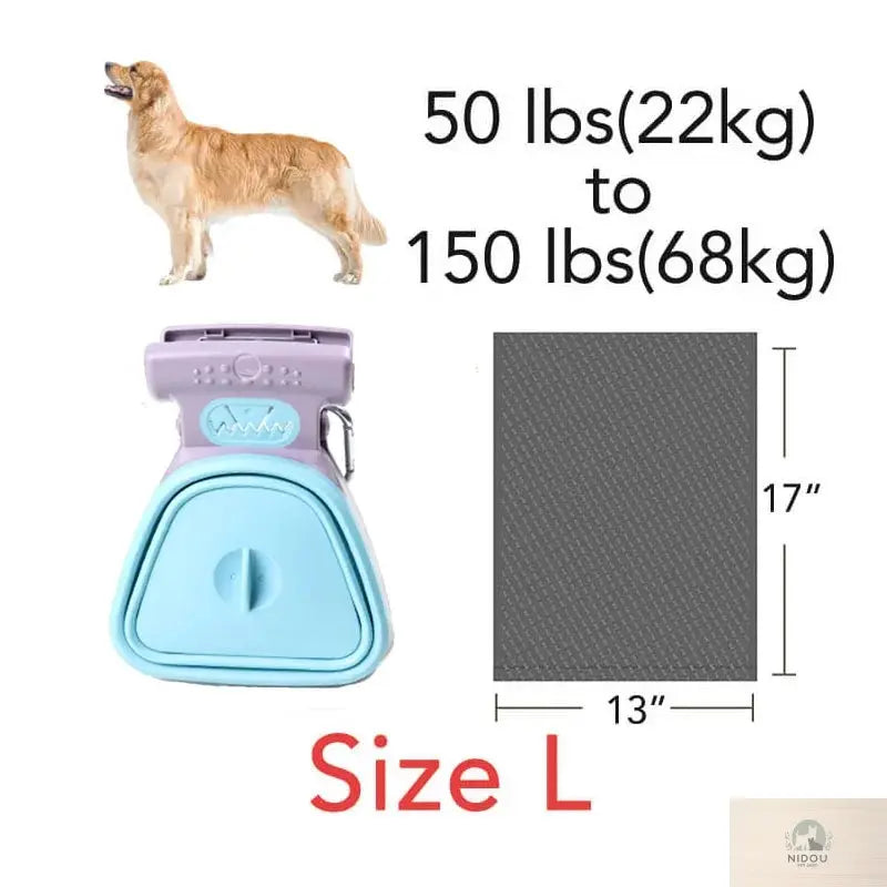 Dog Pet Travel Foldable Pooper Scooper With 1 Roll Decomposable bags Poop Scoop Clean Pick Up Excreta Cleaner NIDOU - Accessoires/ Produits amis4pattes