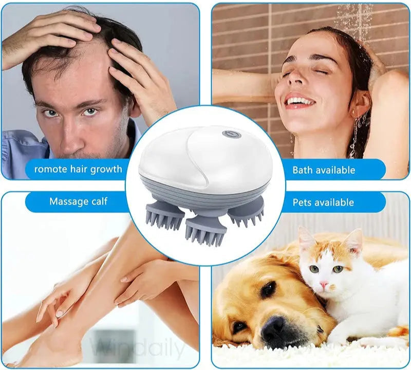 Electric Scalp Head Massager Kneading Vibrating Device Health Care Shoulder Neck Leg Arm Deep Tissue Massage Cat  Pet Massager NIDOU - Accessoires/ Produits amis4pattes