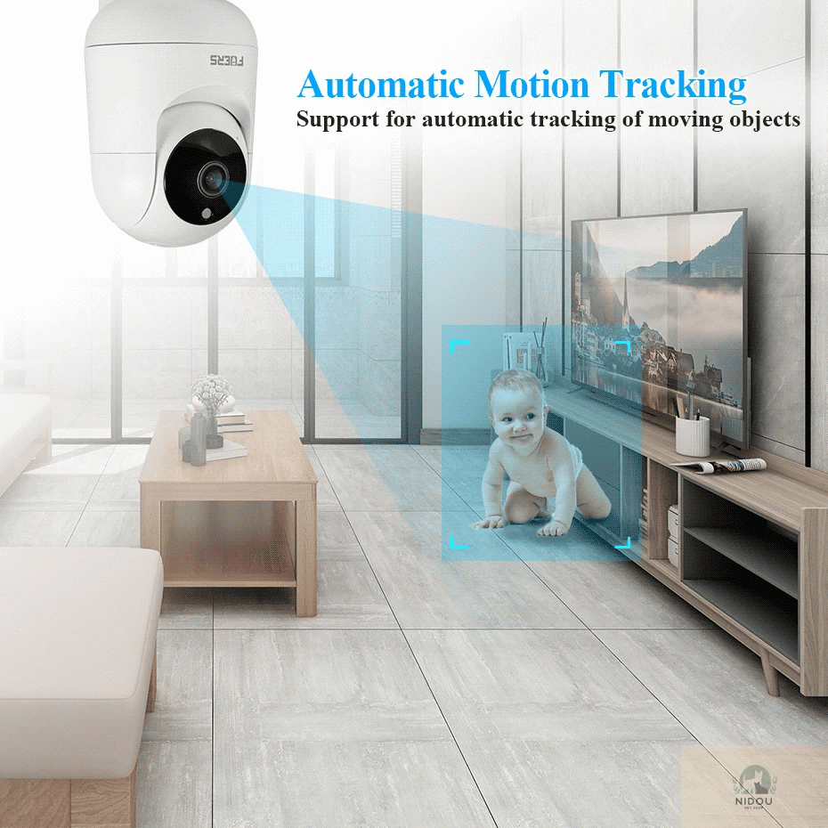 Fuers 4K 8MP IP Camera Tuya Smart Home Indoor WiFi Wireless Surveillance Camera Automatic Tracking CCTV Security Baby Monitor NIDOU - Accessoires/ Produits amis4pattes