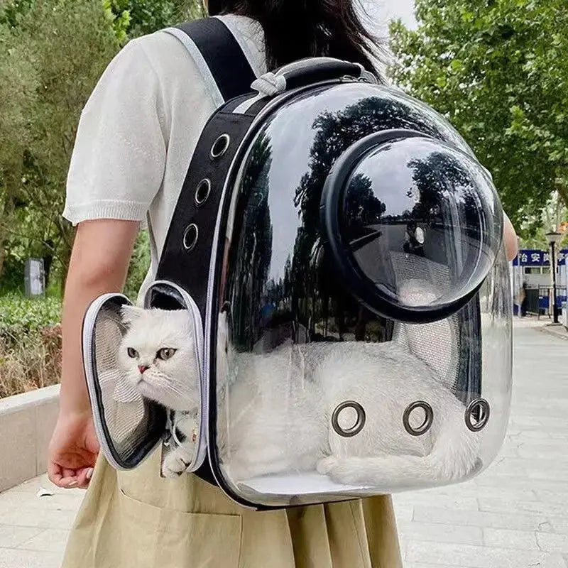 Pet Cat Carrying Bag Space Pet Backpacks Breathable Portable Transparent Backpack Puppy Dog Transport Carrier Space Capsule Bags NIDOU - Accessoires/ Produits amis4pattes