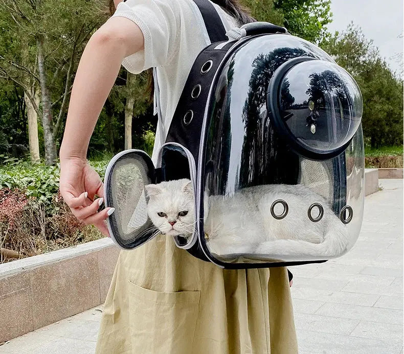 Pet Cat Carrying Bag Space Pet Backpacks Breathable Portable Transparent Backpack Puppy Dog Transport Carrier Space Capsule Bags NIDOU - Accessoires/ Produits amis4pattes