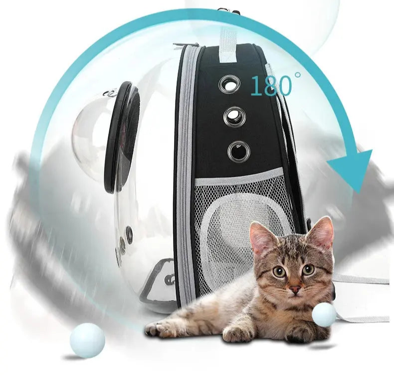 Pet Cat Carrying Bag Space Pet Backpacks Breathable Portable Transparent Backpack Puppy Dog Transport Carrier Space Capsule Bags NIDOU - Accessoires/ Produits amis4pattes