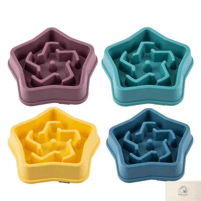 Pet Cat Dog Slow Food Bowl Fat Help Healthy Round Anti-choking Thickened And Non-slip Multiple Colors Shapes NIDOU - Accessoires/ Produits amis4pattes