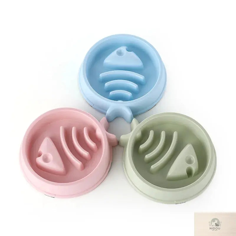 Pet Cat Dog Slow Food Bowl Fat Help Healthy Round Anti-choking Thickened And Non-slip Multiple Colors Shapes NIDOU - Accessoires/ Produits amis4pattes