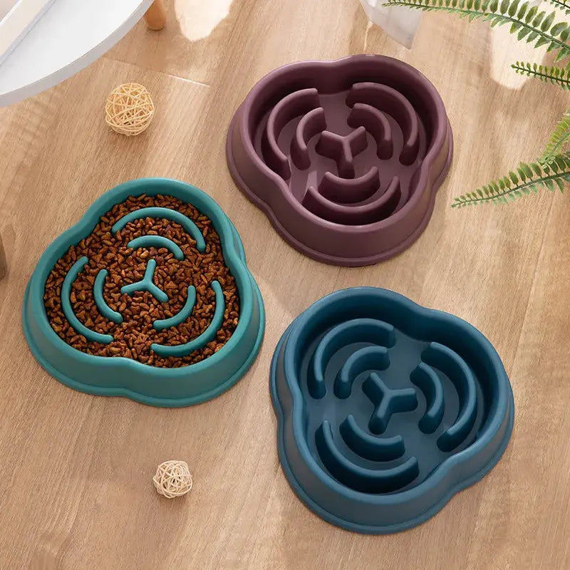 Pet Cat Dog Slow Food Bowl Fat Help Healthy Round Anti-choking Thickened And Non-slip Multiple Colors Shapes NIDOU - Accessoires/ Produits amis4pattes