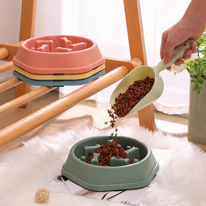 Pet Cat Dog Slow Food Bowl Fat Help Healthy Round Anti-choking Thickened And Non-slip Multiple Colors Shapes NIDOU - Accessoires/ Produits amis4pattes