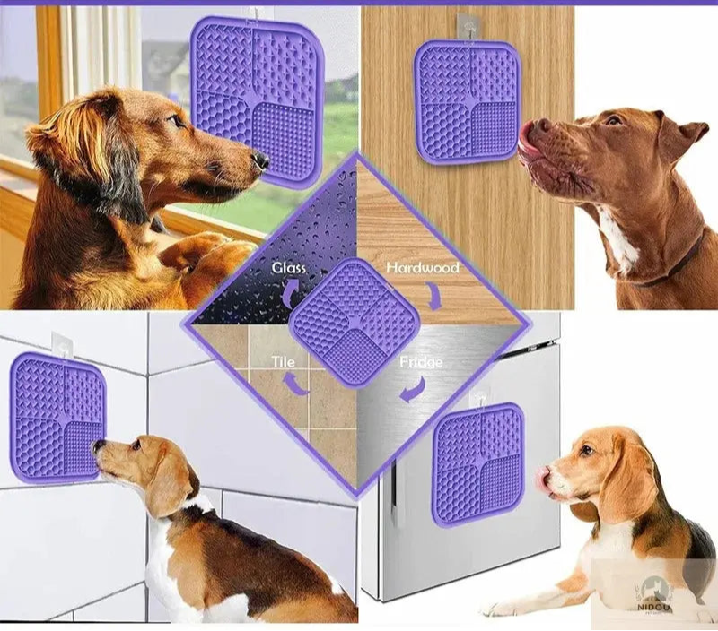 Pet Licking Mat Silicone Pet Food Suction Cup Licking Mat Slow Feeding Mat Anti-choking Slow Food Basin NIDOU - Accessoires/ Produits amis4pattes