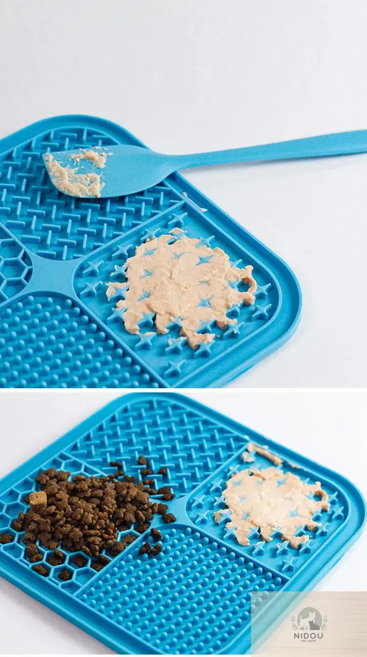 Pet Licking Mat Silicone Pet Food Suction Cup Licking Mat Slow Feeding Mat Anti-choking Slow Food Basin NIDOU - Accessoires/ Produits amis4pattes