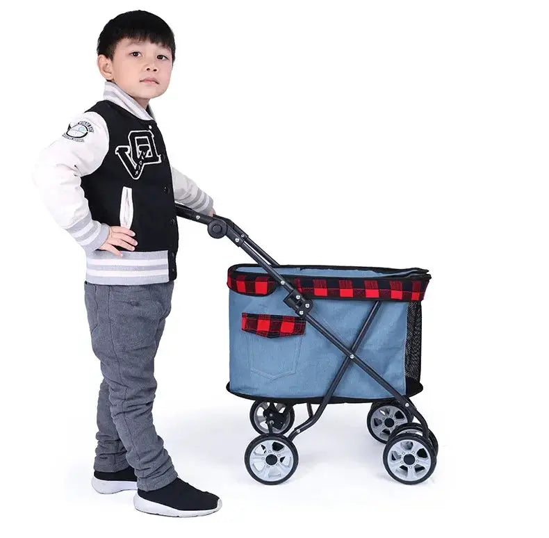 Pet Stroller Cat Cart Portable Small Pet Cart Teddy Dog Light Cart Dog Stroller NIDOU - Accessoires/ Produits amis4pattes