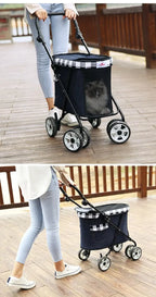 Pet Stroller Cat Cart Portable Small Pet Cart Teddy Dog Light Cart Dog Stroller NIDOU - Accessoires/ Produits amis4pattes