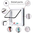 Smart Pet Door 4 Way Locking Security Lock ABS Plastic Dog Cat Flap Door Controllable Switch Direction Doors Small Pet Supplies NIDOU - Accessoires/ Produits amis4pattes