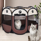 Portable Foldable Pet Tent Kennel Octagonal Fence Puppy Shelter Easy To Use Cat and Dog Home Furnishings - NIDOU