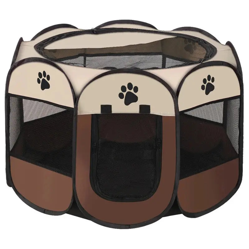 Portable Foldable Pet Tent Kennel Octagonal Fence Puppy Shelter Easy To Use Cat and Dog Home Furnishings - NIDOU