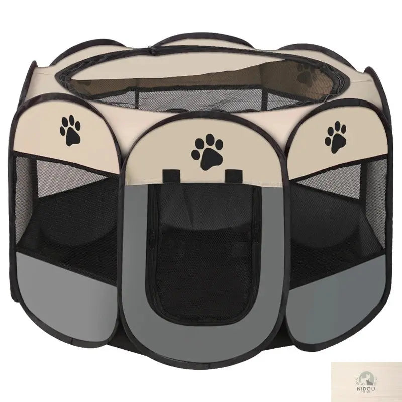 Portable Foldable Pet Tent Kennel Octagonal Fence Puppy Shelter Easy To Use Cat and Dog Home Furnishings - NIDOU