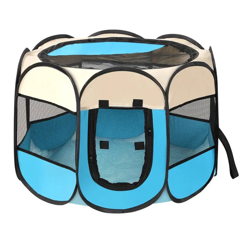 Portable Foldable Pet Tent Kennel Octagonal Fence Puppy Shelter Easy To Use Cat and Dog Home Furnishings - NIDOU